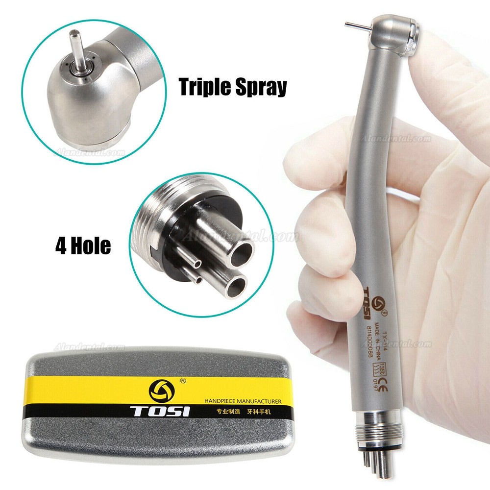 TOSI TX-114 Dental High Speed Turbine Handpiece Push Button 4Hole